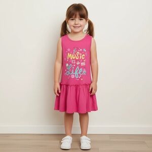 Pink Casual Kids Dress